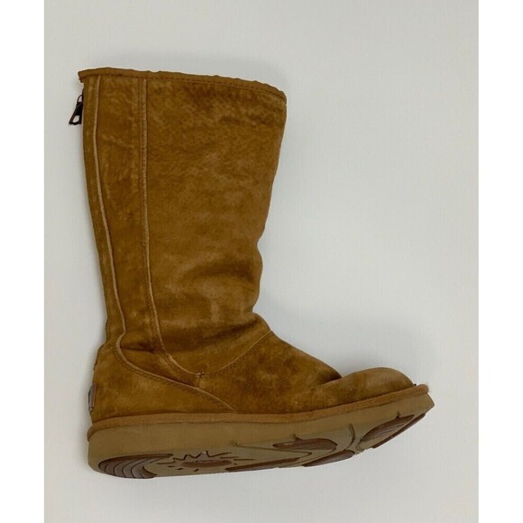 BOGO UGG Knightsbridge Tan Tall Suede Boot 5119 Shearling Lined Back Zip Women 5 - Picture 8 of 16